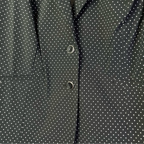 Avenue Blazer Jacket Women’s Plus Size 18/20 Black Polka Dot 3/4 Sleeves NWT - Picture 5 of 8